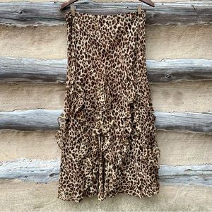 Lauren Ralph Lauren 100% Silk Ruffle Skirt Size M